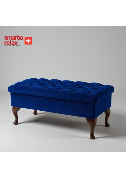 Puf Mürren Ayaklı Kapitoneli Dekoratif 100x40x45 cm(Lacivert) fiyatları