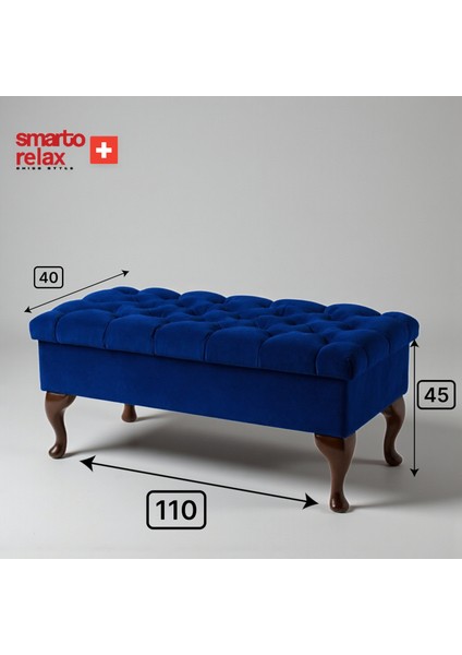 Puf Mürren Ayaklı Kapitoneli Dekoratif 100x40x45 cm(Lacivert) modelleri