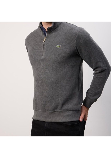 Fermuar Yaka Dar Kesim Antrasit Erkek Trıko fırsatları