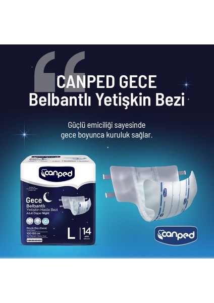 Gece Belbantlı Yetişkin Hasta Bezi Büyük Boy 28 Adet (14X2) fiyatları