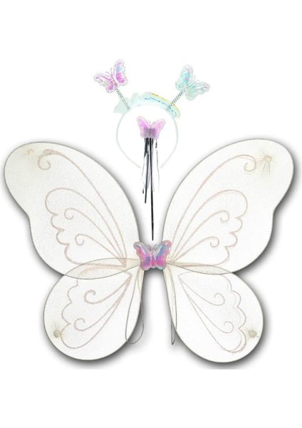 Kelebek kanat seti beyaz kanat-taç-asa fiyatları