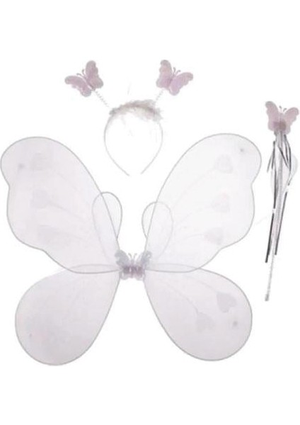 Kelebek kanat seti beyaz kanat-taç-asa modelleri