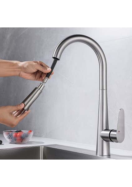 Inox Spiralli Mutfak Evye Batarya Çek Bırak Uzayan Iki Modlu Başlık Fıskiye Musluk Yeni Armatür modelleri