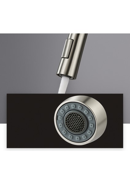 Inox Spiralli Mutfak Evye Batarya Çek Bırak Uzayan Iki Modlu Başlık Fıskiye Musluk Yeni Armatür