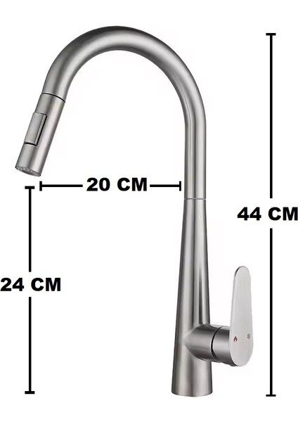 Inox Spiralli Mutfak Evye Batarya Çek Bırak Uzayan Iki Modlu Başlık Fıskiye Musluk Yeni Armatür