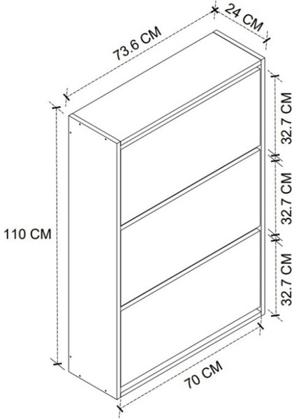 3 Bölmeli Ayakkabılık - Çam ve Beyaz indirimleri
