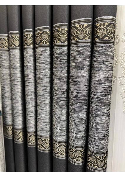 Nivemeshome Likya FT632120 V-902 Siyah 1/3 Sık Pileli Fon Perde Apm