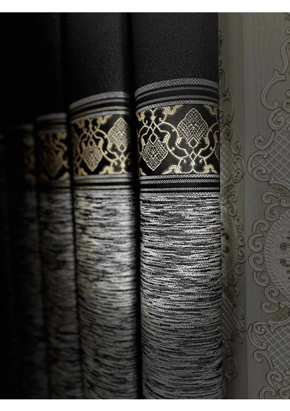 Nivemeshome Likya FT632120 V-902 Siyah 1/3 Sık Pileli Fon Perde Apm indirimleri