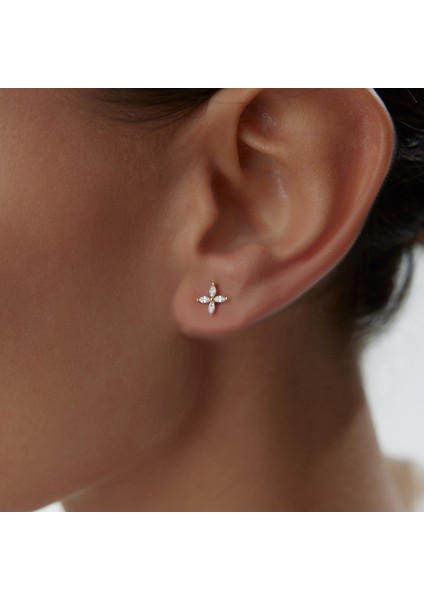 Beyaz Taş Çiçek Küpe fiyatları