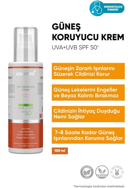 Yüksek Koruyucu Nemlendirici Spf50 Uva Uvb Leke Bırakmayan Güneş Kremi 100 ml