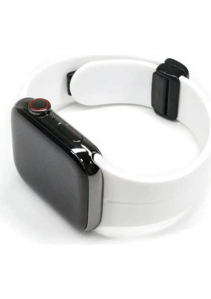 Ally Apple Watch 7-8 41MM 6-5-4 40MM Manyetik Uçlu Silikon Kayış Kordon 3-2-1 38MM-(5775) fiyatları