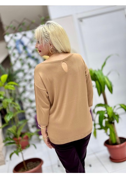 D12789 Fakir Kol Sırt Detay Triko Camel fiyatları