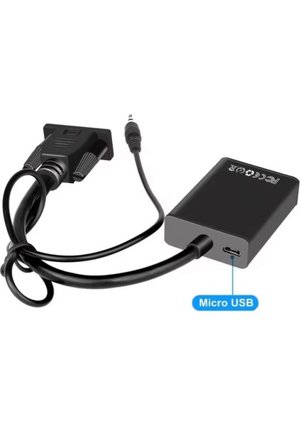 XCC7804 Ses Girişli VGA To HDMI Dönüştürücü (45 cm Aux Kablo 15 cm VGA Kablo) fırsatları