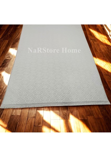 Elit Krem Saçaklı Kabartmalı Yıkanabilir Kaymaz Taban Kesme Yolluk Halı fırsatları