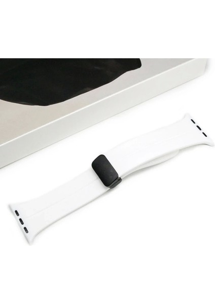 Ally Apple Watch 7-8 41MM 6-5-4 40MM Manyetik Uçlu Silikon Kayış Kordon 3-2-1 38MM-(5775)