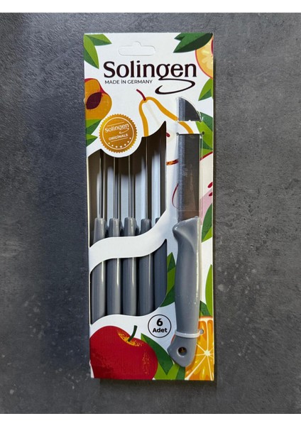 P-Design Solingen Simli Delikli Gümüş Renk 6’lı Meyve Bıçağı Seti