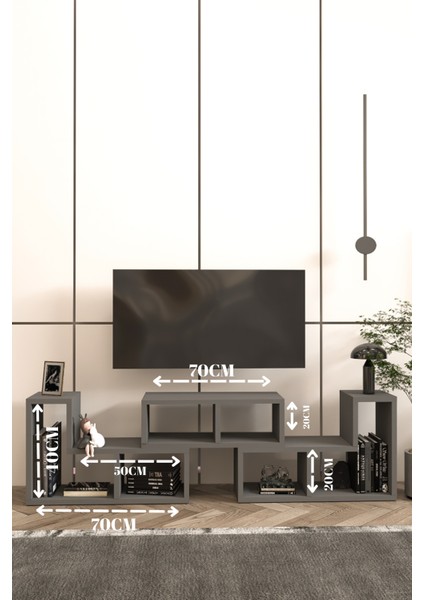 Tetris Tv Ünitesi,çok Amaçlı Ünite,kitaplık,portatif Minifix Kurulum