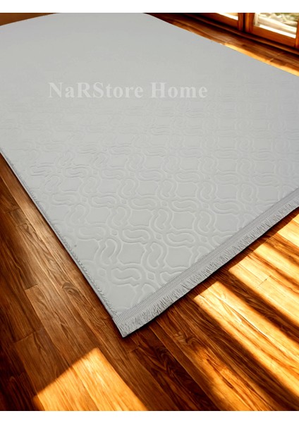 Elit Krem Saçaklı Kabartmalı Yıkanabilir Kaymaz Taban Kesme Yolluk Halı indirimleri