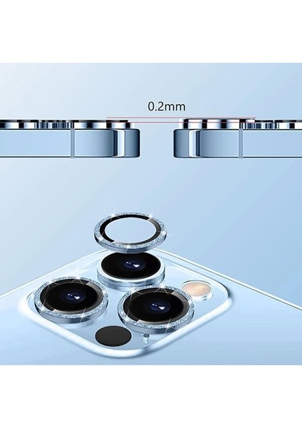 Ally iPhone 14-14 Plus Diamond Taş Işlemeli Alüminyum Alaşımlı Kamera Lens KORUYUCU-(5775) modelleri