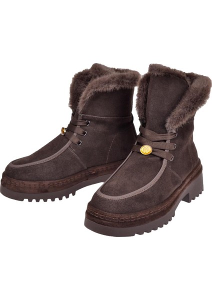 Hakiki Deri Süet Kadın Bot GJ-25K433 Kahve Süet fırsatları