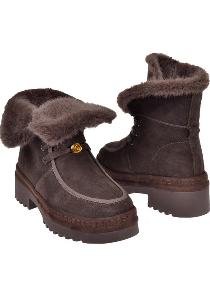 Hakiki Deri Süet Kadın Bot GJ-25K433 Kahve Süet indirimleri