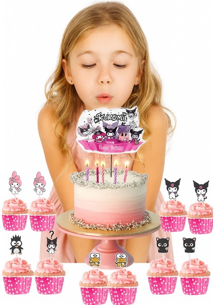 KUROMİ Cake topper set(5oli cupca-20likürd-1 pasta fiyatları