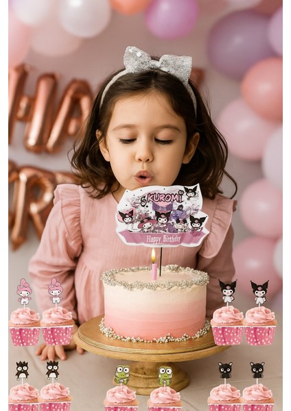 KUROMİ Cake topper set(5oli cupca-20likürd-1 pasta fırsatları