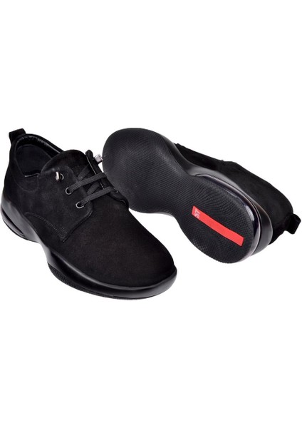 Hakiki Deri Lastikli Kadın Ayakkabı VOY-9748 Siyah Süet indirimleri