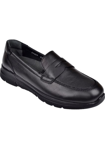 Hakiki Deri Comfort Makosen Kadın Ayakkabı For-Gola Siyah