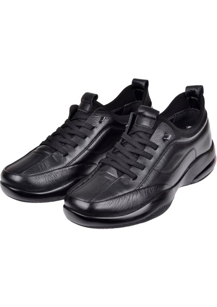 Hakiki Deri Lastikli Comfort Kadın Ayakkabı VOY-9744 Siyah fırsatları