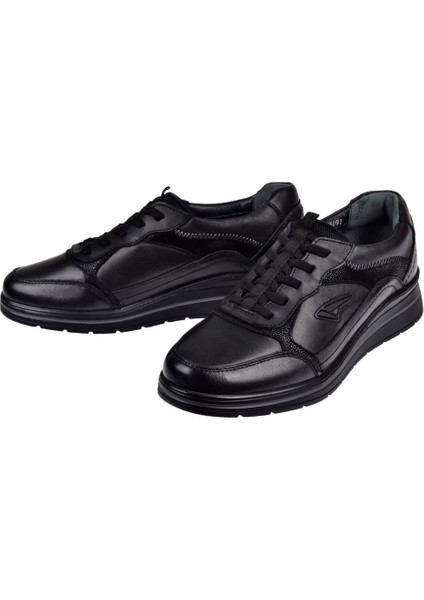 Hakiki Deri Comfort Lastikli Kadın Ayakkabı For-Peon Siyah fırsatları