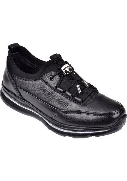 Hakiki Deri Hafif Taban Kadın Ayakkabı VOY-9733 Siyah