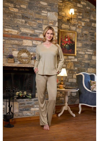 Kadın Haki Pijama Takım 26225