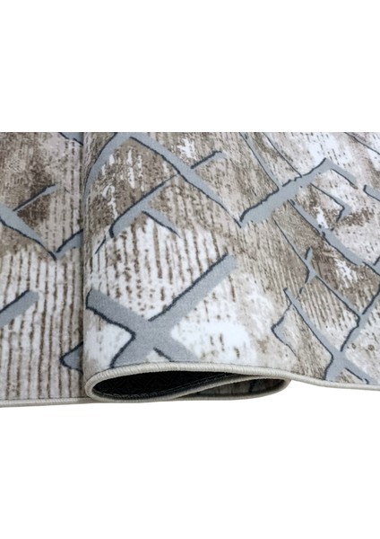 Kahve Gri Saçaklı Kaymaz Taban Yıkanabilir Kesme Yolluk Salon Mutfak Oturma Odası Halı indirimleri