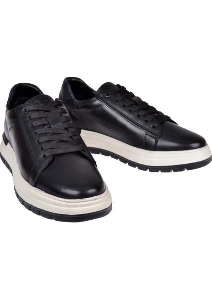 Hakiki Deri Erkek Spor Ayakkabı Sneaker VOY-387 Siyah fırsatları