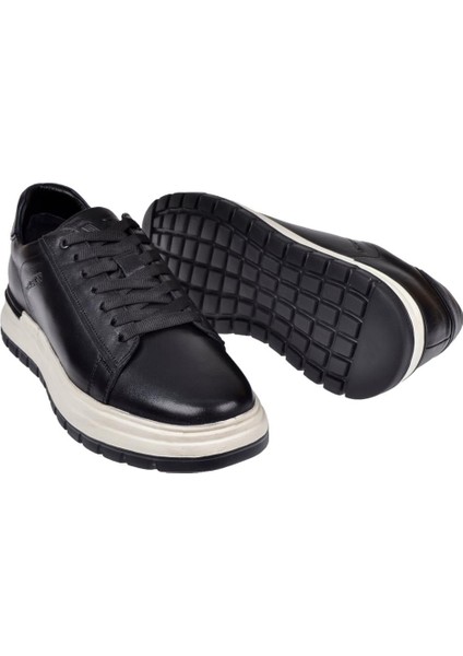 Hakiki Deri Erkek Spor Ayakkabı Sneaker VOY-387 Siyah indirimleri