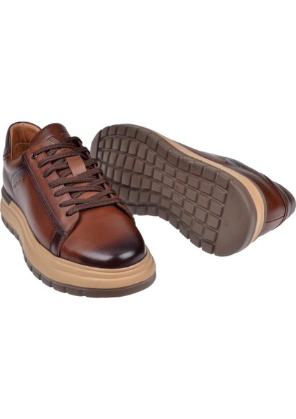 Hakiki Deri Erkek Spor Ayakkabı Sneaker VOY-387 Taba indirimleri