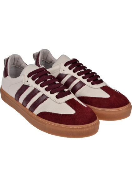Hakiki Deri Kadın Spor Ayakkabı Sneaker MAK-3020 Bordo fırsatları