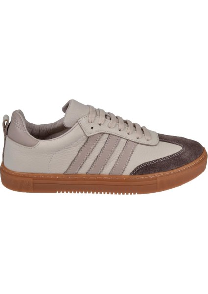 Hakiki Deri Kadın Spor Ayakkabı Sneaker MAK-3020 Vizon fiyatları