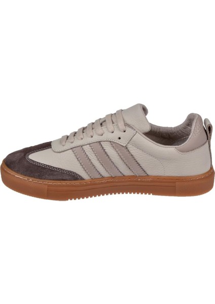 Hakiki Deri Kadın Spor Ayakkabı Sneaker MAK-3020 Vizon modelleri