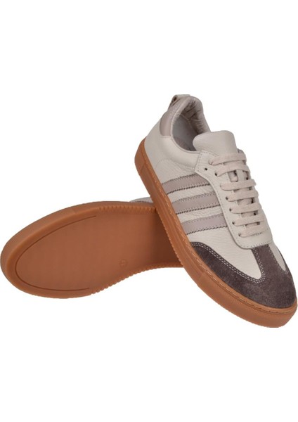 Hakiki Deri Kadın Spor Ayakkabı Sneaker MAK-3020 Vizon indirimleri