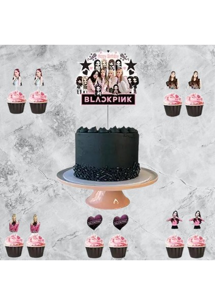 BLACK PİNK Cake topper s(5oli cupca-20likü-1 pasta fiyatları
