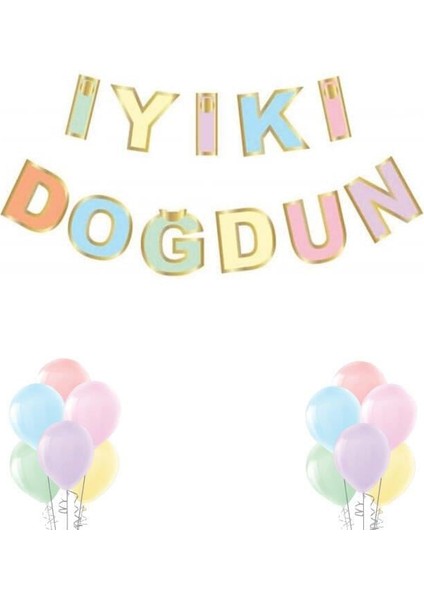 İyiki Doğdun Banner MAKARON Varaklı Rengarenk fiyatları