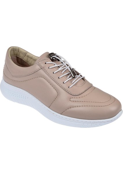 Hakiki Deri Comfort Kadın Ayakkabı YNA-1185 Taş