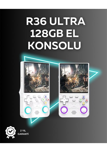 R36 Ultra 128GB Taşınabilir Oyun Konsolu – 4” IPS Ekran, 30.000+ Oyun, Wifi Destekli