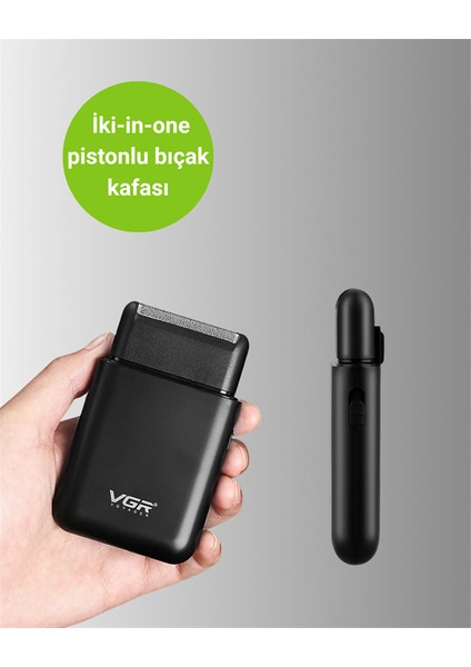 USB Şarjlı Traş Makinesi – Piston + Ağ Başlık, 600 MAH Batarya indirimleri