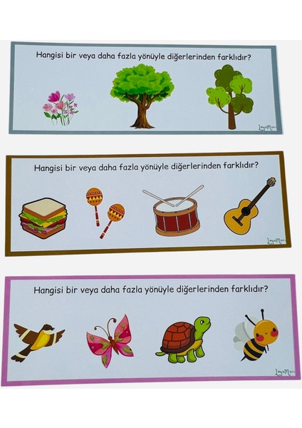 Farklı Olanı Bul Kartları, 20 Kart, Okulöncesi, Özel Eğitim fiyatları