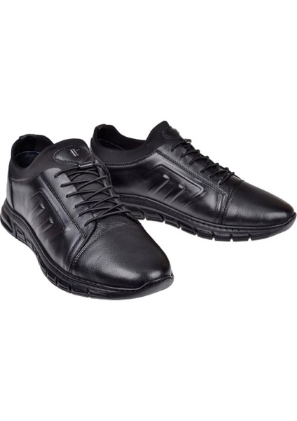 Hakiki Deri Lastikli Erkek Ayakkabı VOY-271-1 Siyah fırsatları