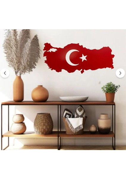 Türkiye Haritası Kırmızı Mdf Duvar Tablosu 50CMX22CM fiyatları
