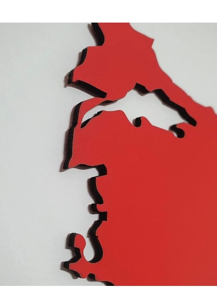 Türkiye Haritası Kırmızı Mdf Duvar Tablosu 50CMX22CM fırsatları